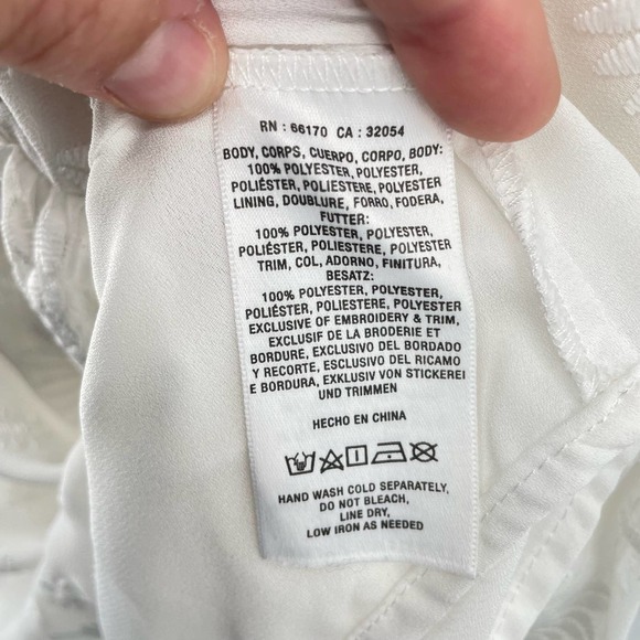 Maeve Anthropologie White Floral Lace Sleeveless Drop Wasit Flared Mini Dress M - Picture 10 of 10